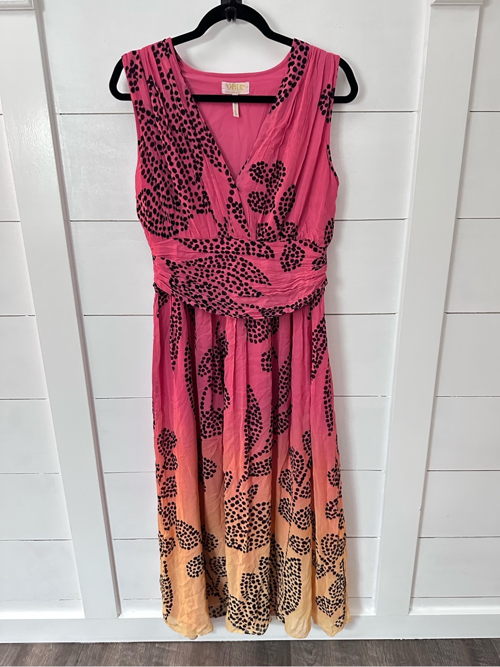 Anthropology M Verb Pallavi Singhee V neck ombre maxi dress shabby chic - Picture 2 of 15